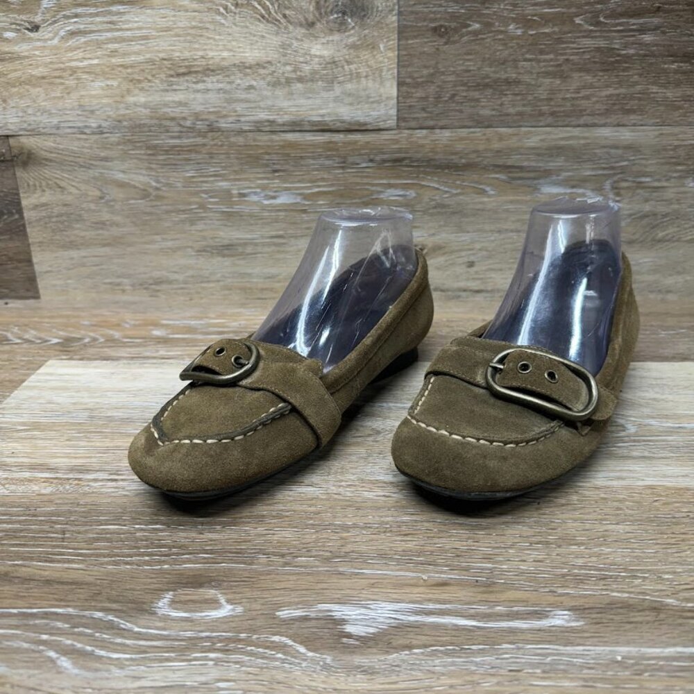 Me Too Nilo Tan Suede Driving Loafers Women's Size 8